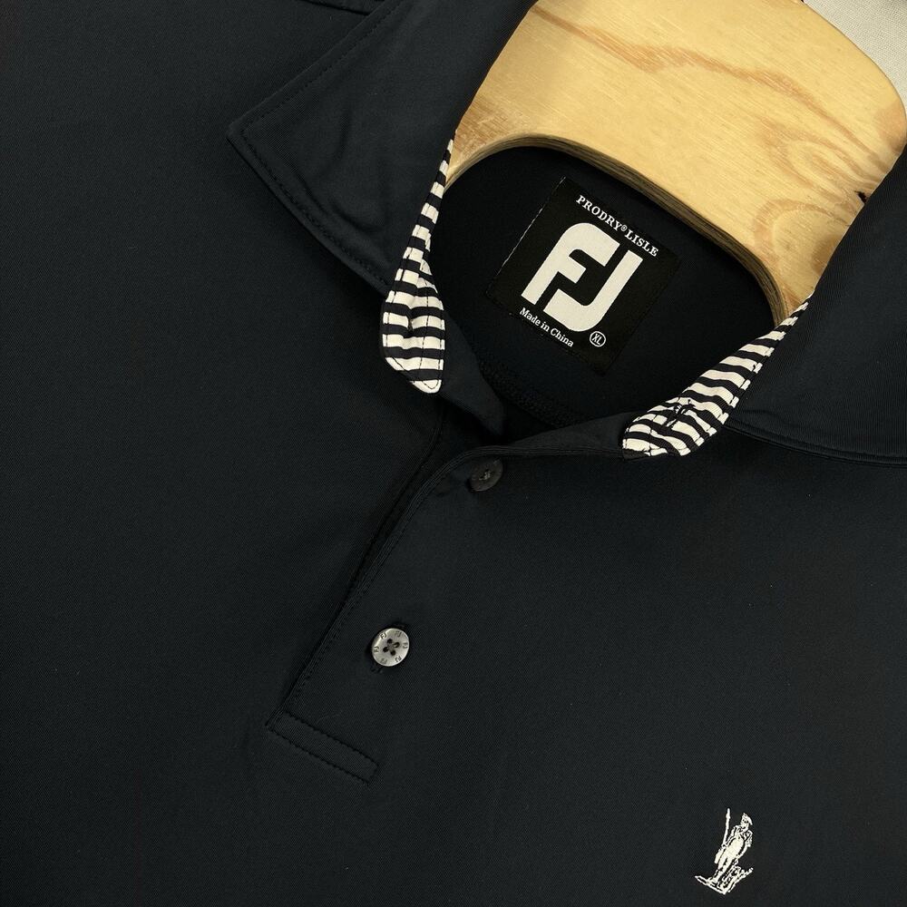 FootJoy ProDry Mens XL Black Concord Country Club Golf Course Performance Polo